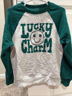 Little Sleepies-Play Lucky Charm Green & Gray Raglan Sweatshirt